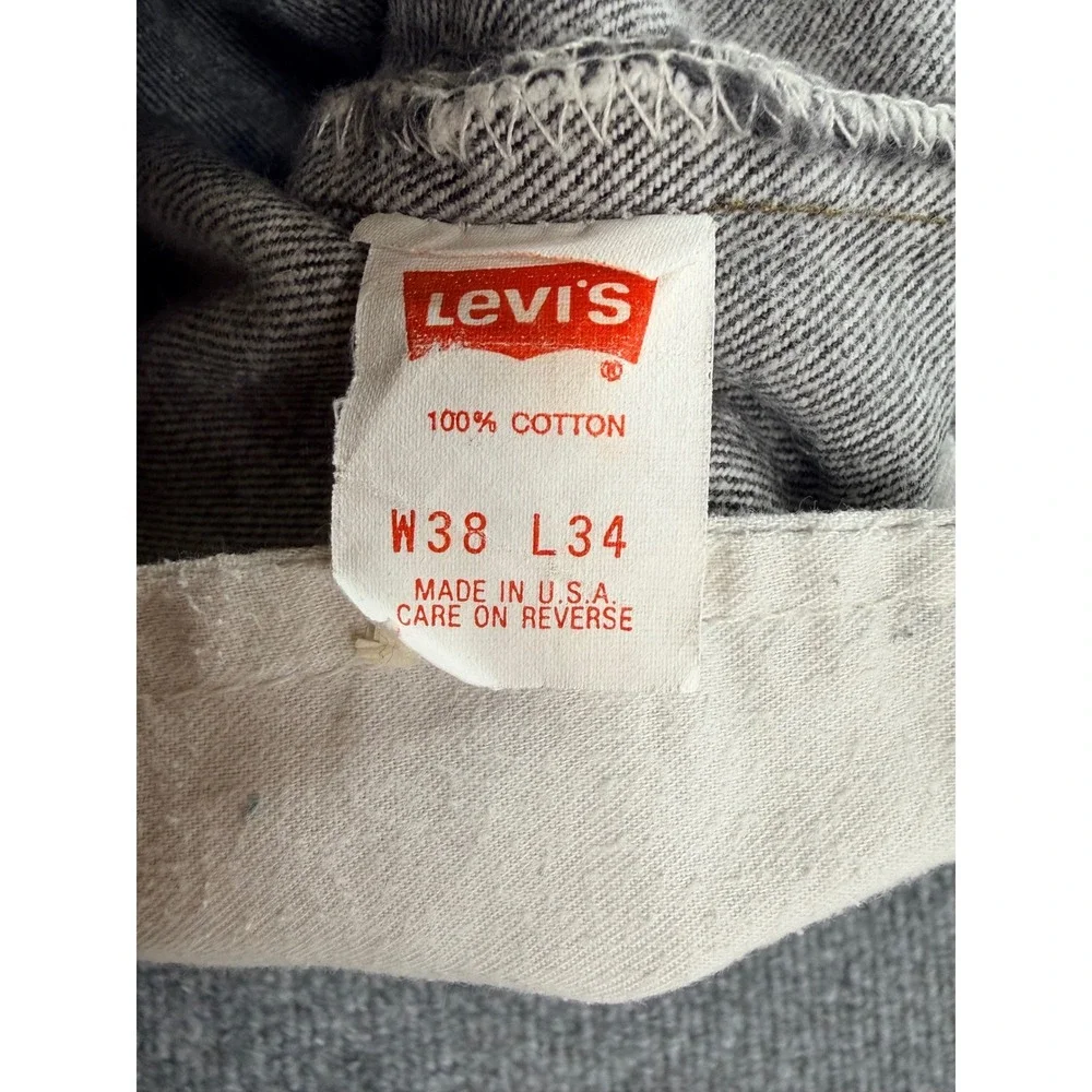 Vintage Levis 501 Mens 38 Black Denim Custom Cut Off Shorts USA Made Faded Gray